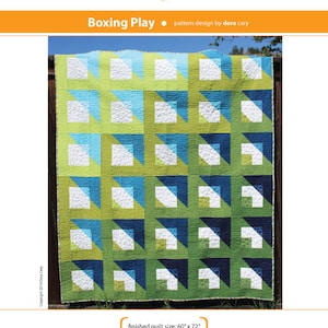 Modern quilt pattern Boxing Play modern gradient and transparency, intermediate level, 60 x 72 quilt size Instant download PDF image 4