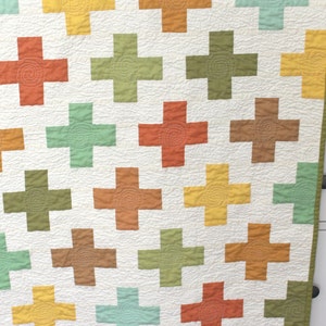 Modern quilt pattern On the Plus Side easy to make, Jelly Roll friendly, Baby to King quilt size Instant download PDF image 4