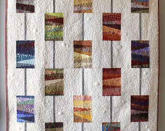 Modern quilt pattern, scrappy quilt - "Beads on a String" - create a modern quilt with scraps, 54" x 60" - more sizes - Instant download PDF