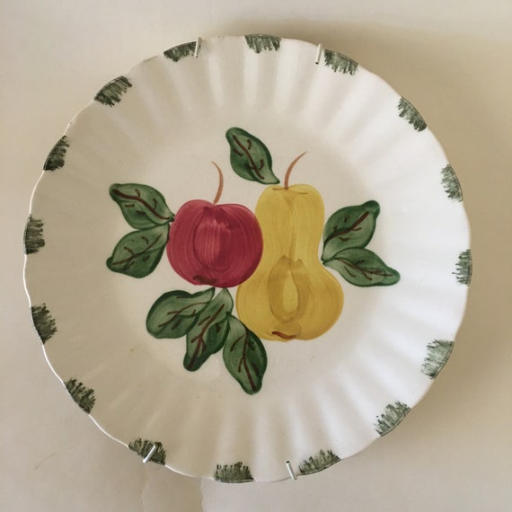 Blue Ridge Hand Painted Underglaze Southern Pottery Plate with Etsy