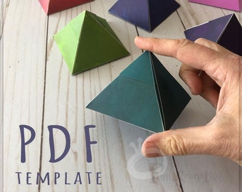 Pyramid Paper Box Template PDF /SVG quick download, Favor box, Passover Table Decor Gift Box Printable Packaging Small Gift Box, Seder Table