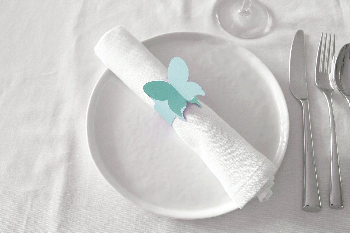 Butterfly Paper Napkin Ring Template SVG / PDF Files Instant Download
