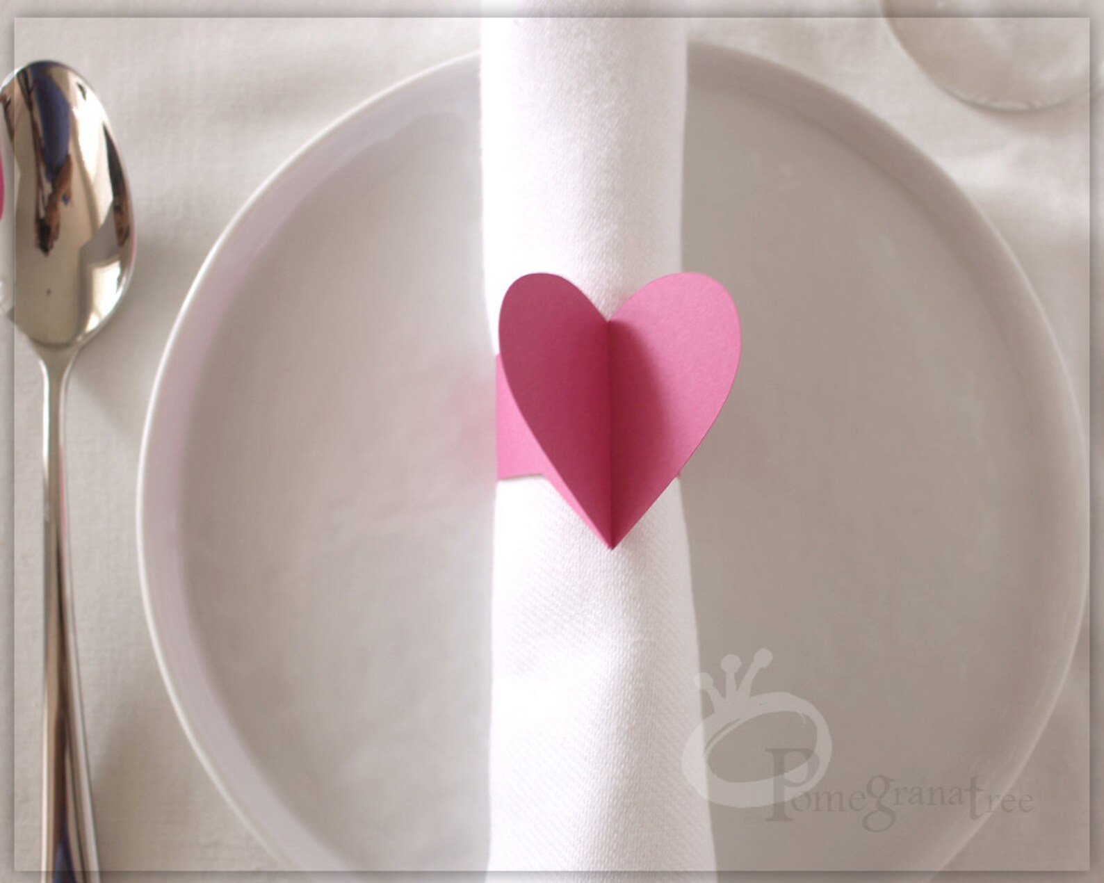 Blue Heart Table Decor Cyan Blue Heart Paper Napkin Rings Set Etsy