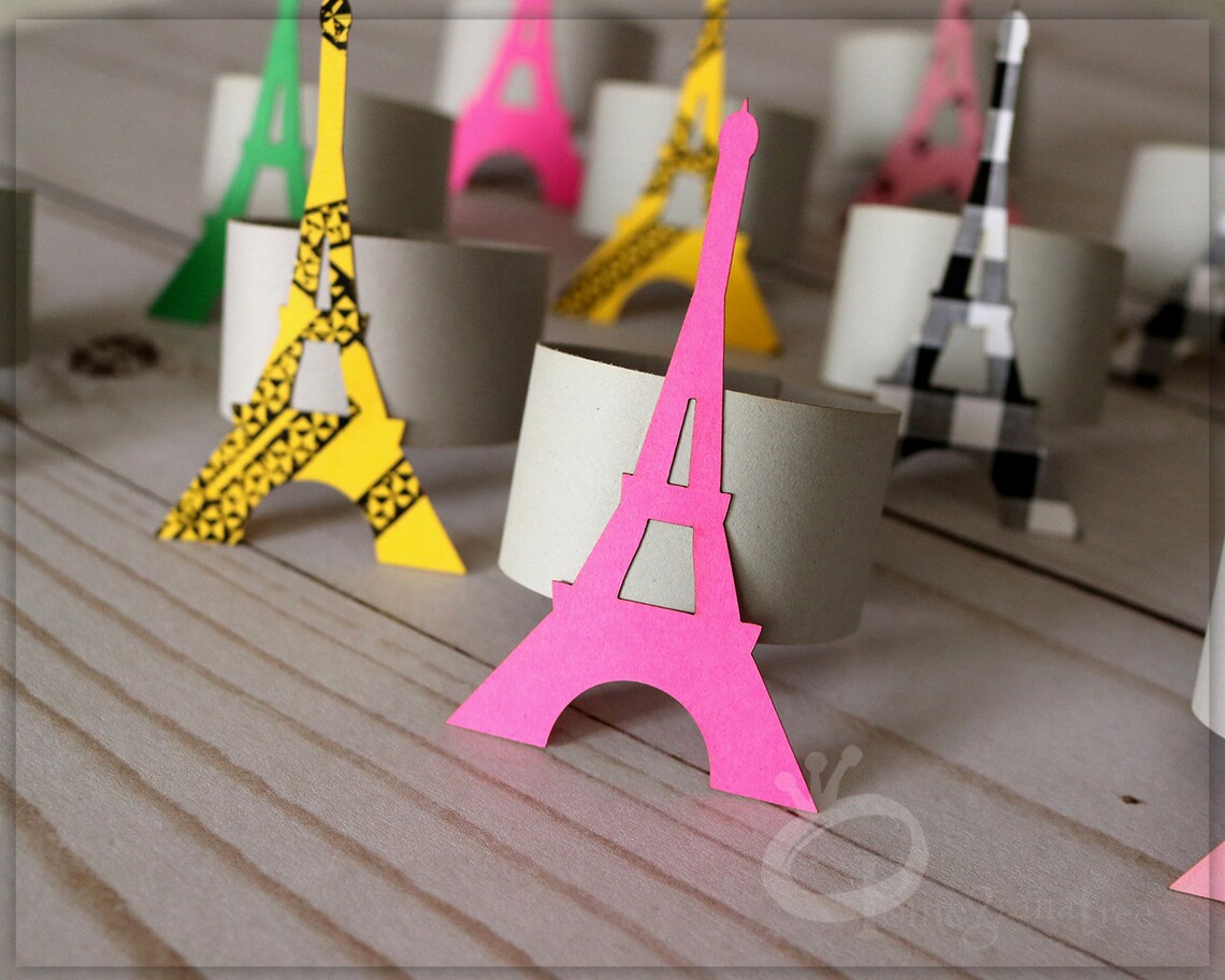 Eiffel Tower Paper Napkin Rings Black and White Eiffel Tower Etsy