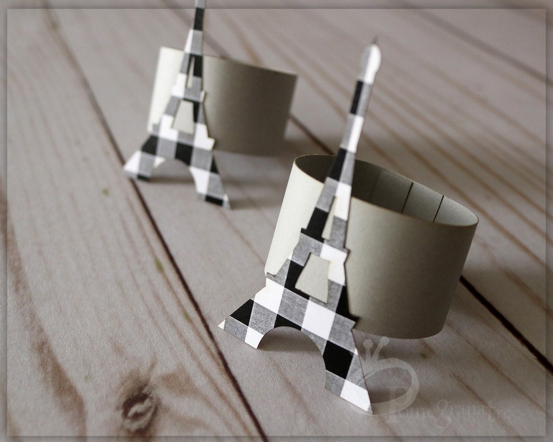 Eiffel Tower Paper Napkin Rings Gold Eiffel Tower Table Etsy