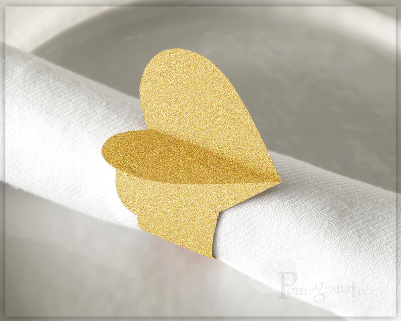 Pink heart Table Decor Baby Pink Heart Paper Napkin Rings Etsy