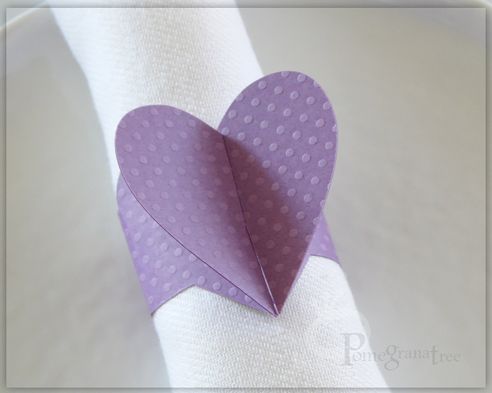 Heart Paper Napkin Ring Template SVG / PDF Files Instant Download