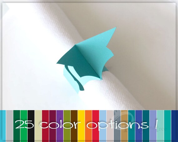 Graduation Party Decorations Set Of 10 Grad Cap Paper Napkin Etsy