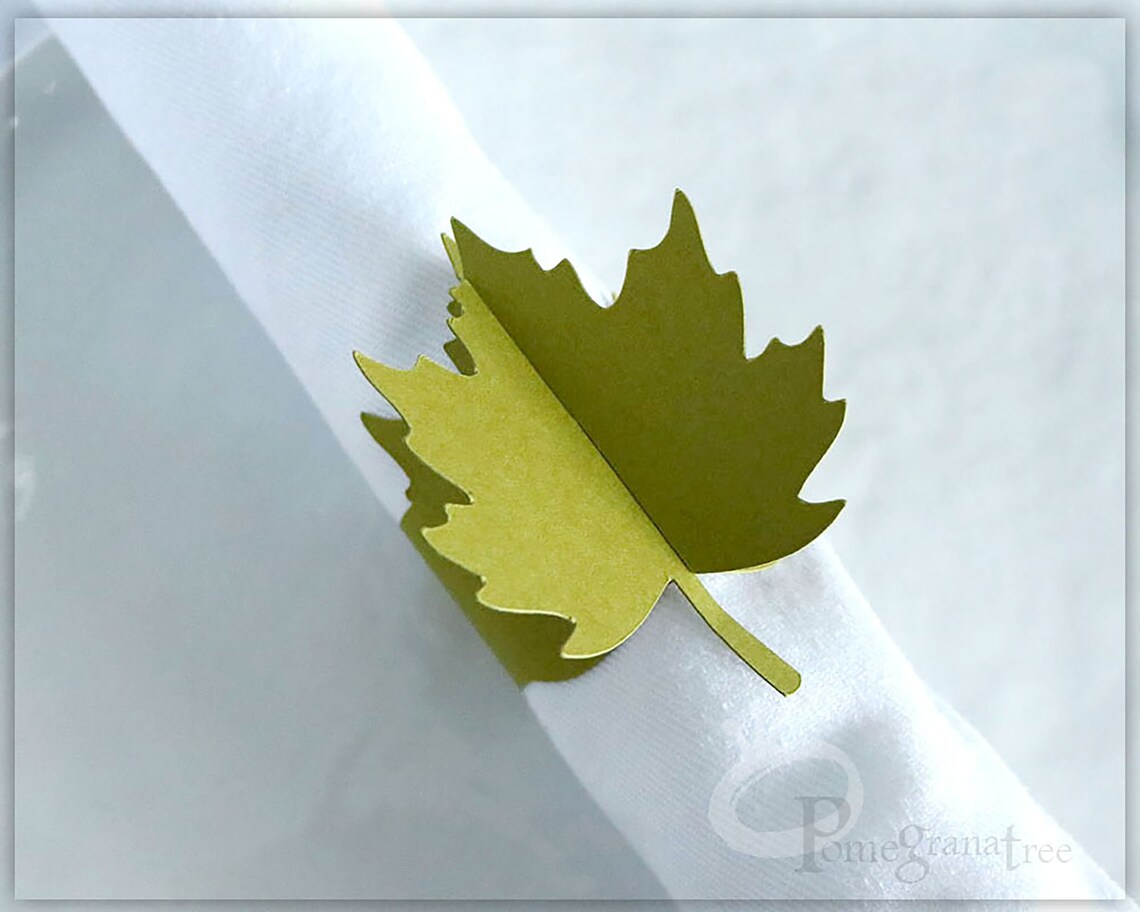 Leaf Paper Napkin Ring Template Maple Leaf SVG / PDF Files Etsy