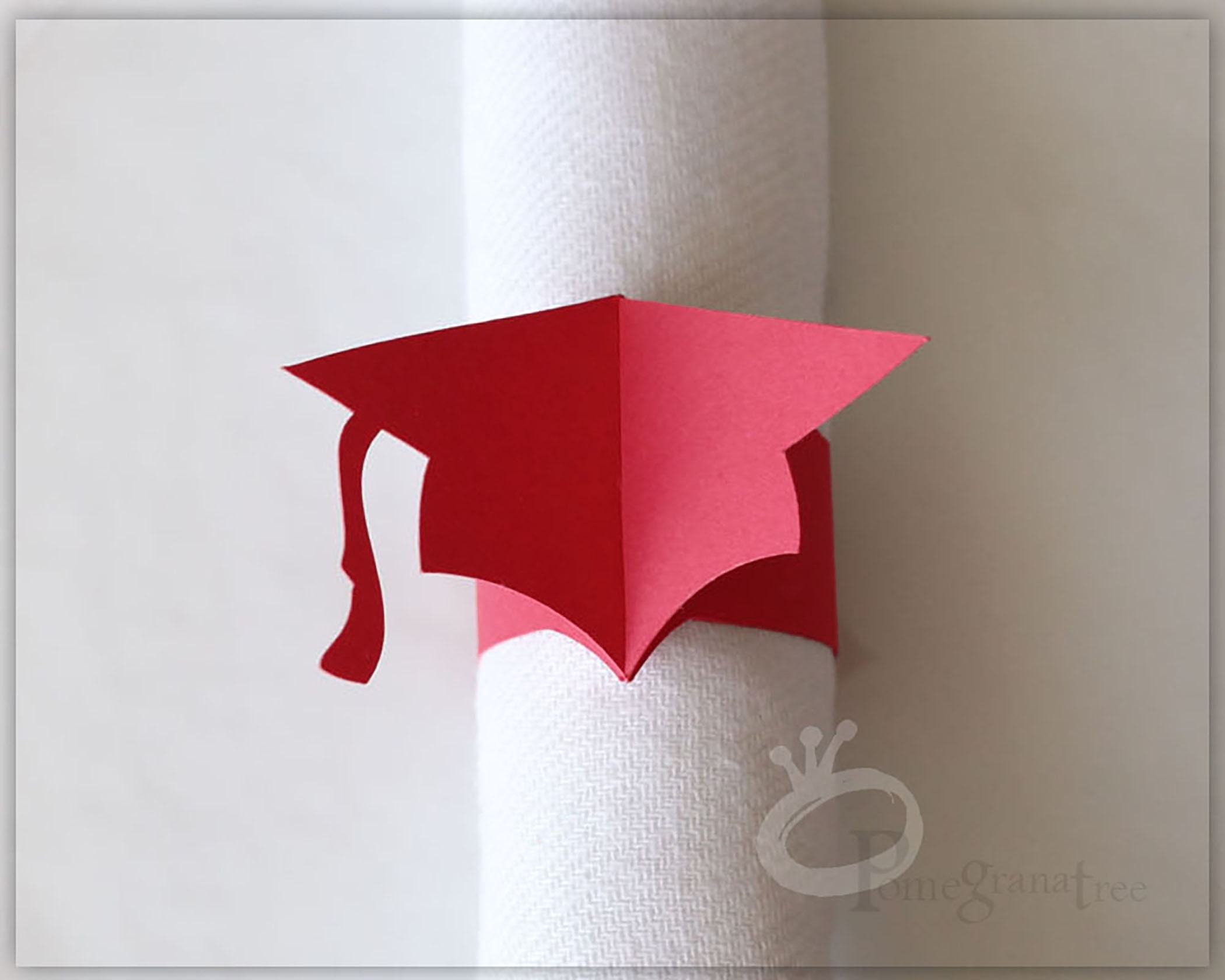 Red Graduation Cap Graduation Party Decor Set of 10 Grad Cap Etsy