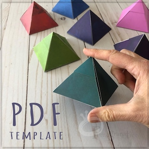 Pyramid Paper Box Template PDF & SVG quick download, Favor box, Passover Table Decor Gift Box Printable Packaging Small Gift Box Seder Table image 1