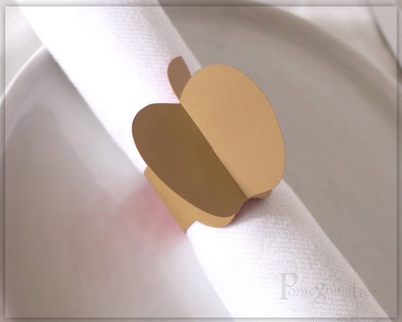 Yellow Paper Napkin Rings Apple Napkin Rings Rosh Hashanah Etsy