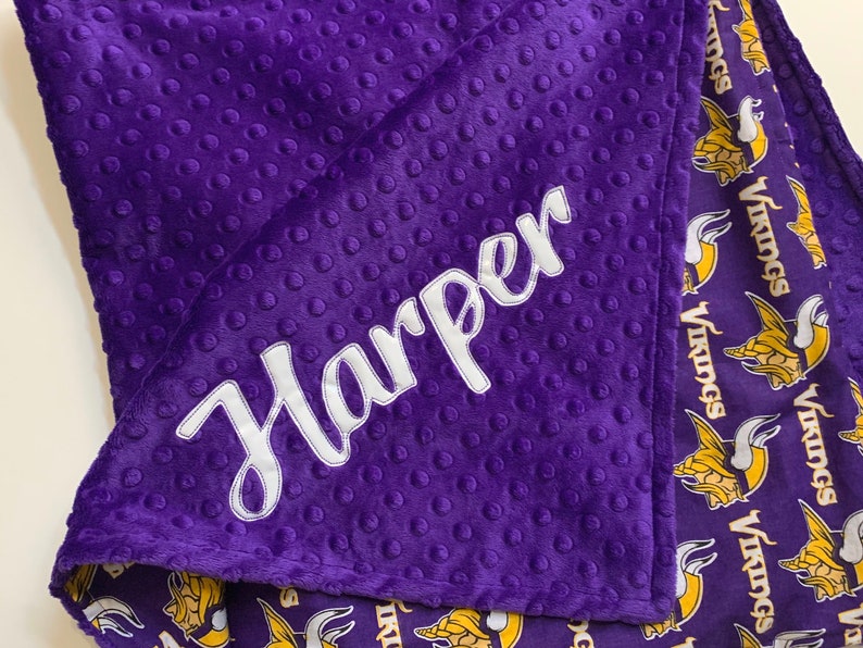 Personalized Minnesota Vikings Baby Blanket with soft minky Etsy