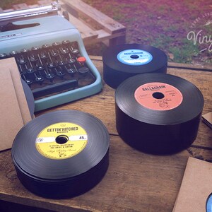 Vintage Vinyl Record CDs. Unique Wedding Invites & favors. Combo pack. image 1