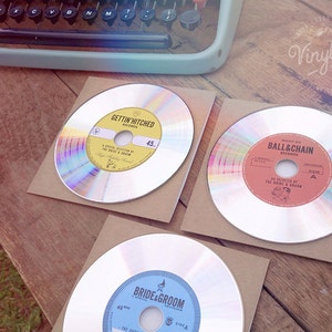 Unique Vintage Wedding Invites & Favors. Vinyl Record CD Platinum Combo pack. image 3