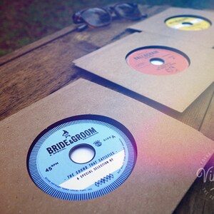 Vintage Vinyl Record CDs. Unique Wedding Invites & favors. Combo pack. image 4