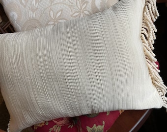 Textured pillow, off-white home decor fabric, 2 sizes, 18x18 and 12x18 inches