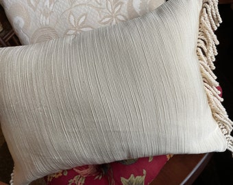 Textured pillow, off-white home decor fabric, 2 sizes, 18x18 and 12x18 inches