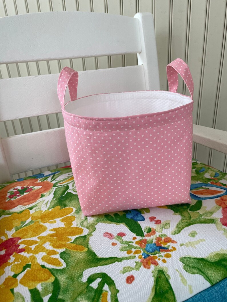 Fabric Basket for Baby Girl Baby Shower Gift Idea Lined Etsy
