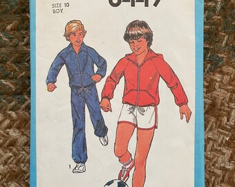 Boy's sewing patterns, shorts, hoodies, slacks, t-shirts, pull-over shirts, yoked shirts, long sleeves, short sleeves  - vintage