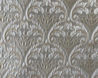 Ivory Gold Metallic Brocade Table Runner – Lined Sateen Fabric Runner