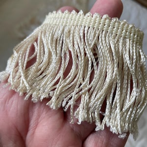 Ivory fringe trim, 2 inches wide - 10 feet of trim