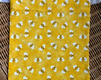 Cotton gift bag in yellow bumblebee print - in 3 sizes