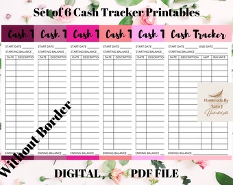 Druckbare Cash Tracker im 6er Set