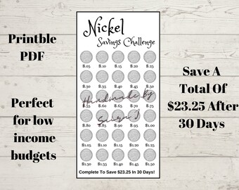 Nickel Shopping Challenge - 30-Tage-Tracker, A6 Kasseneinlage (PDF)