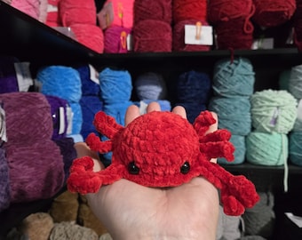 Handmade Crochet Crab Plushie – Cute Amigurumi Ocean Animal Toy – Sea Creature Gift