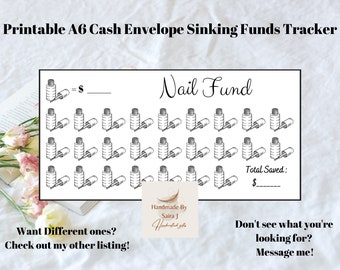Printable A6 Nail Sinking Fund Tracker Sheet