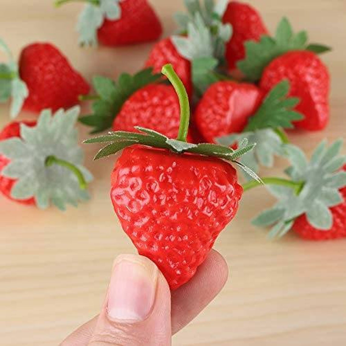 Faux fake artificial strawberries strawberry tumbler kitchen Etsy