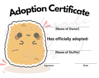 2017 Adoptionsbescheinigung (druckbare PDF-Datei)