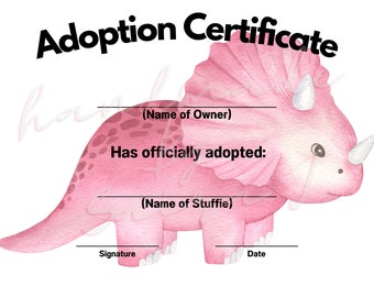 Triceratops Stofftier Adoptionsurkunde (PDF Download)