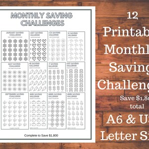 Paquete de seguimiento de desafío de ahorro de 30 días, 5 dólares, 12 meses, tamaño carta de EE. UU., A6, juego de hojas de fondo de amortización, carpeta de ahorros digital Dave Ramsey