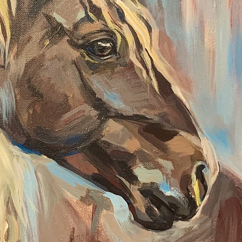 Custom Horse Portrait Painting Original Professional painting from photo Acrylics on Stretch Canvas Various sizes
