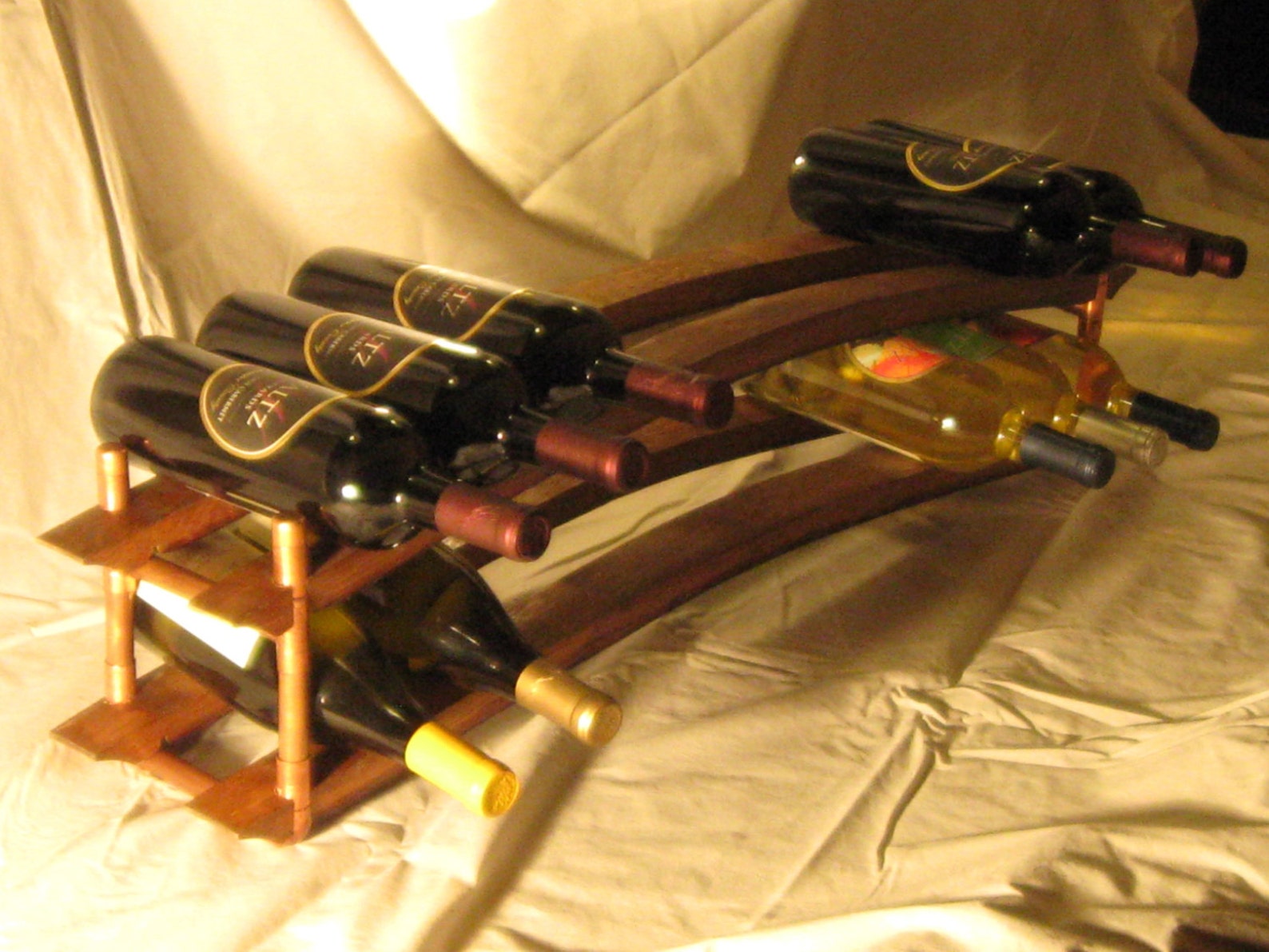 Wine Barrel Stave Wine Rack with Copper hold up to 18 to 20 Etsy