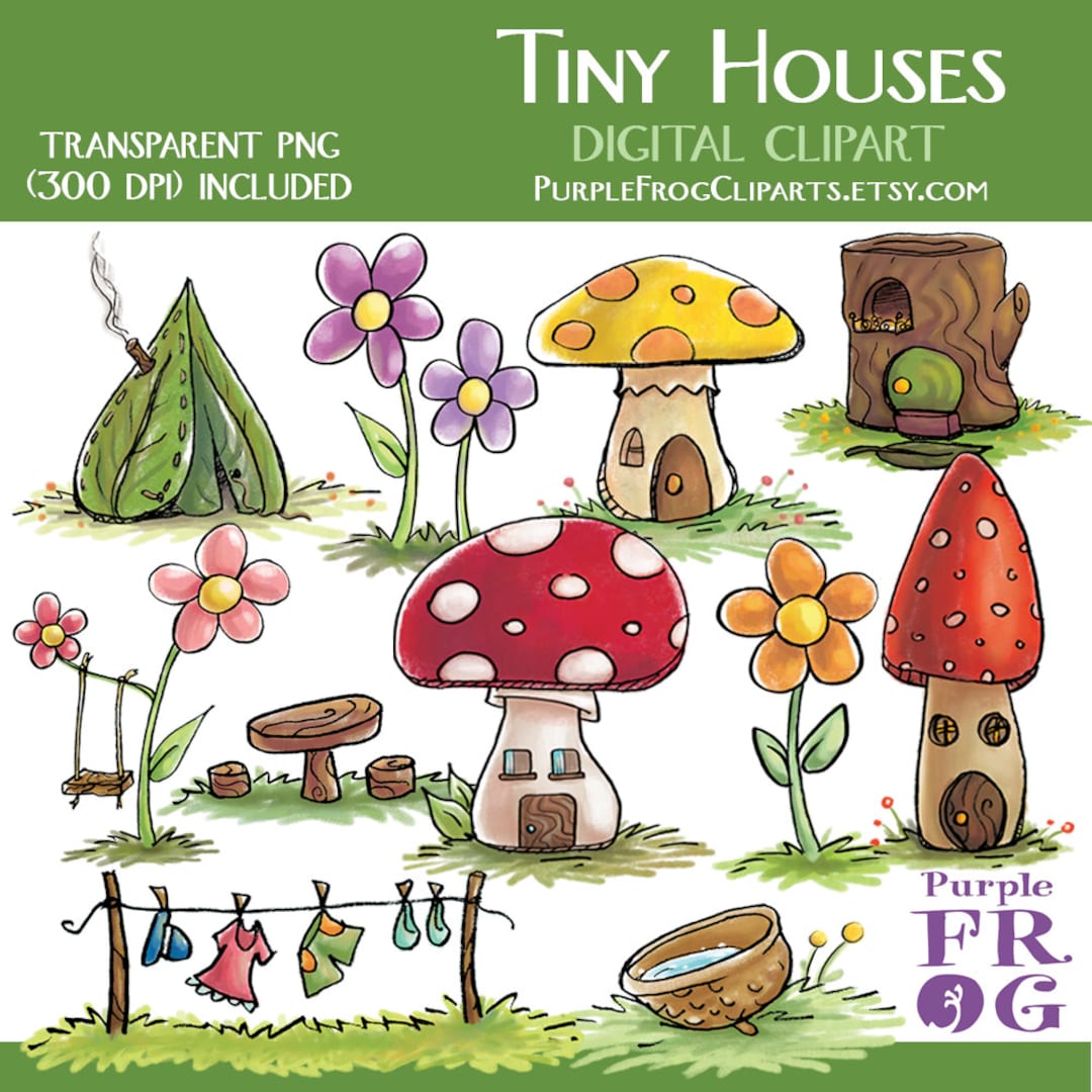 Watercolor TINY HOUSES - Digital Clipart, Clip Art. 11 Images, 300 Dpi ...
