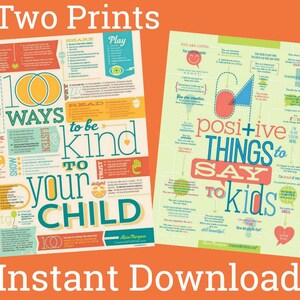 2er-Pack Printable 100 Ways to Be Kind + 64 Positive Things (druckbare Dateien in Letter-Größe)