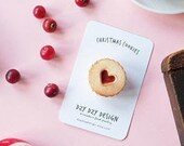 Heart shape Cookie brooch. Miniature food jewelry gift for foodie. Christmas gift idea