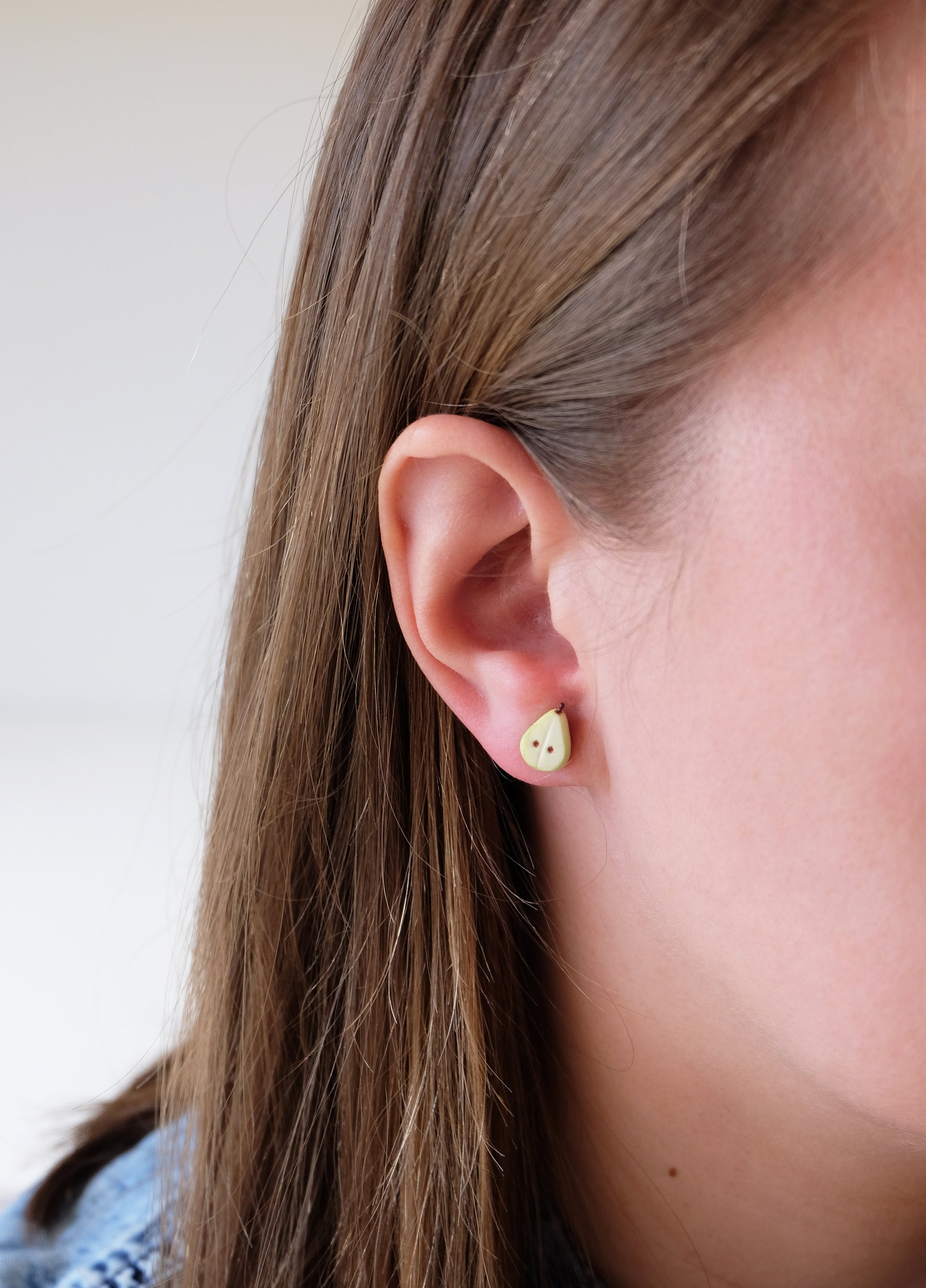 Miniature Pear Fruit Earrings Polymer Clay Earrings With Etsy UK