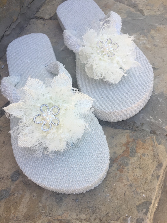 Tong en dentelle Flocon de neige Tongs en ivoire de mari e