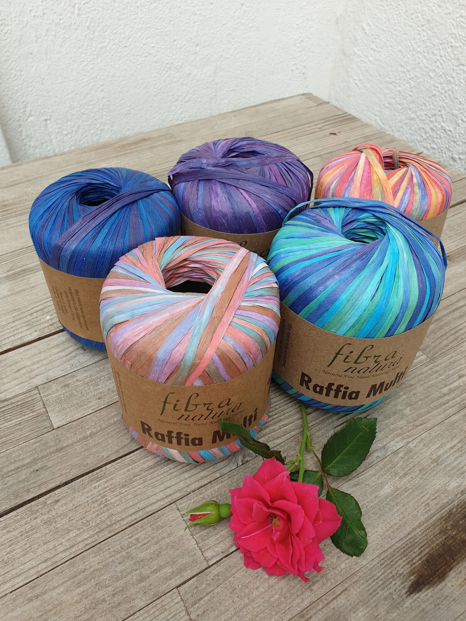 Himalaya Raffia Multi Color Yarns Paper Yarns 35 Gr 123 Etsy