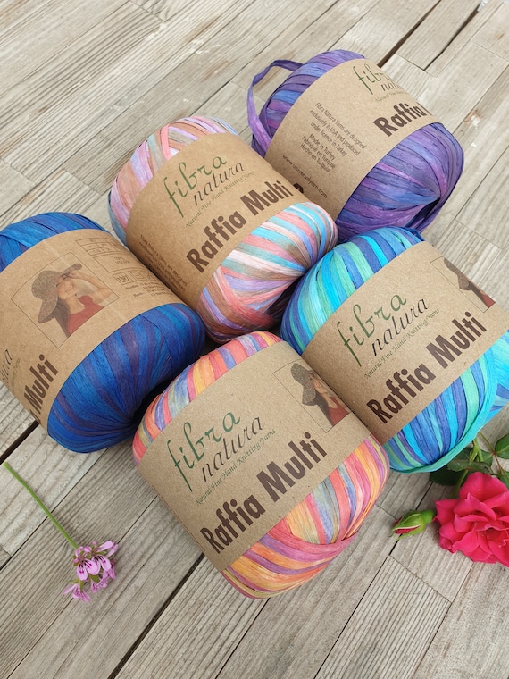 Himalaya Raffia Multi Color Yarns, Paper Yarns, 35 Gr 1,23 Oz, 80 Mt 87  Yards, Paper Yarn, Hat Yarn, Crochet Yarn, Basket Yarn 