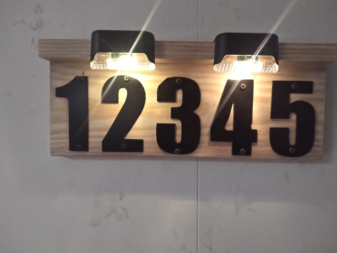 Solar LED Address Sign Etsy