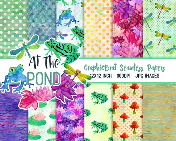 Download Clip Art Art Collectibles Forest Girl Watercolor Clip Art Digital Paper Bundle Seamless Pattern Watercolor Clipart Trees Plants Mushroom Flowers Leaves Diy