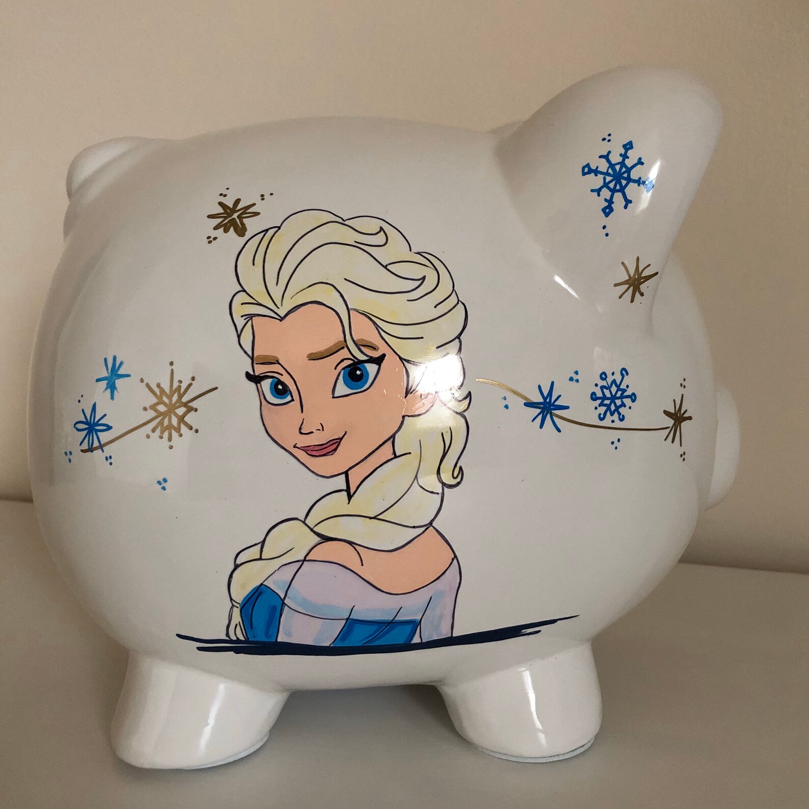 Personalized Frozen Theme Piggy Bank Etsy