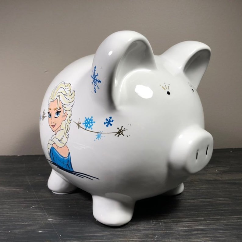 Personalized Frozen Theme Piggy Bank Etsy