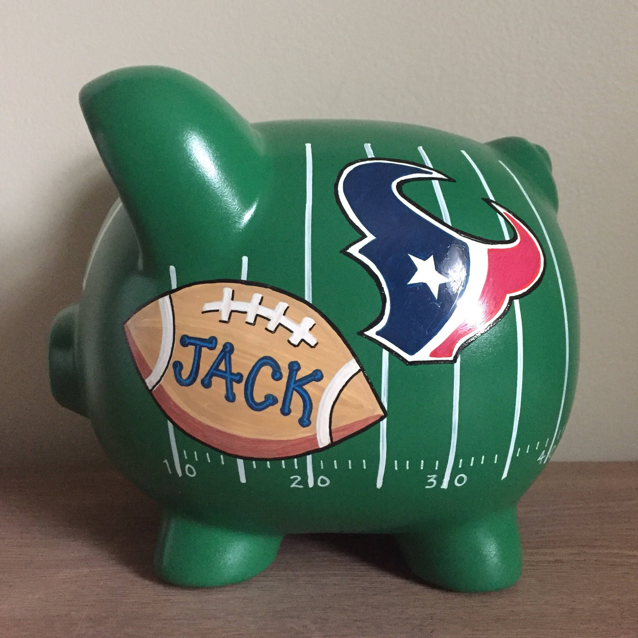 Personalized Footballtheme Piggy Bank Etsy