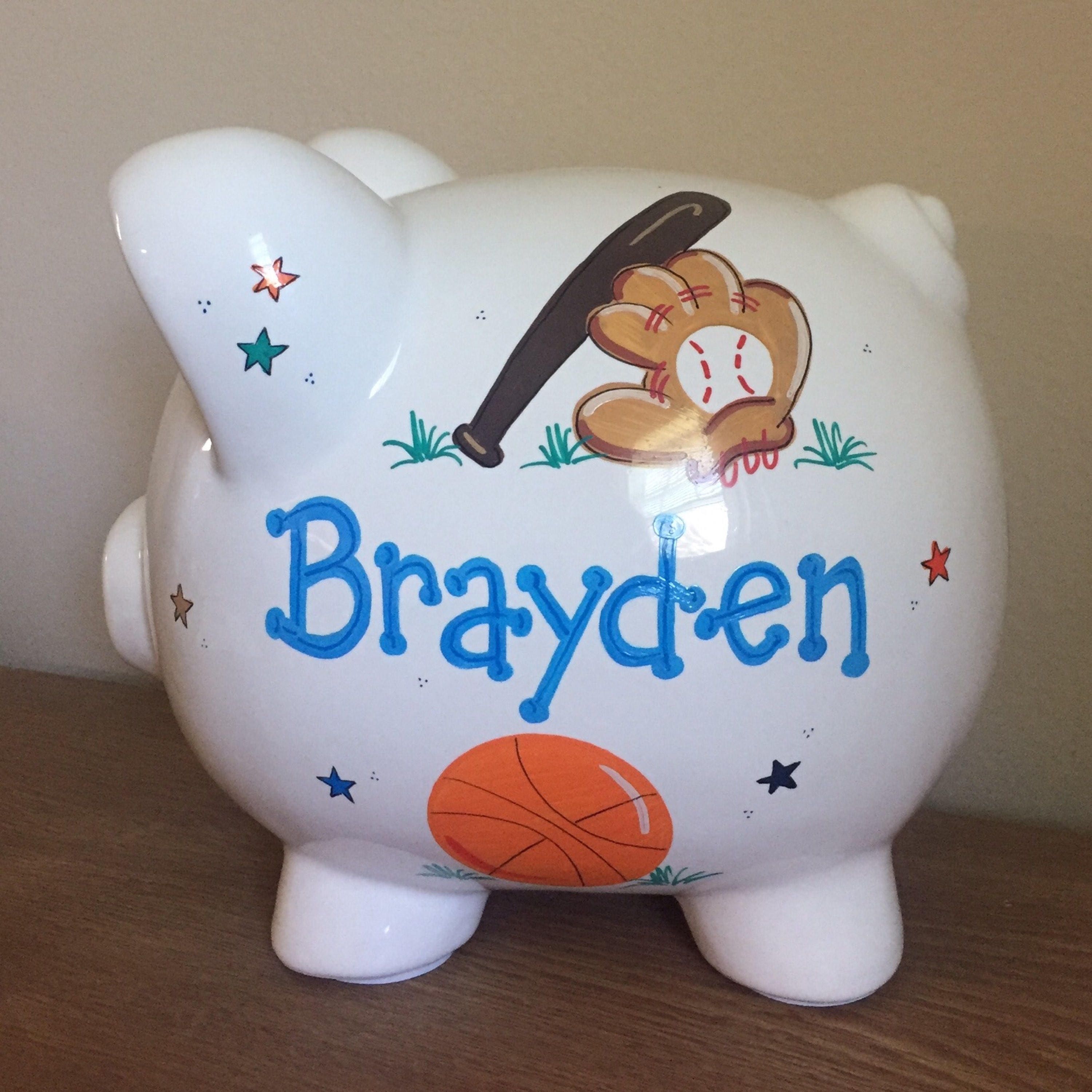 Personalized Boys Sports Piggy Bank Etsy